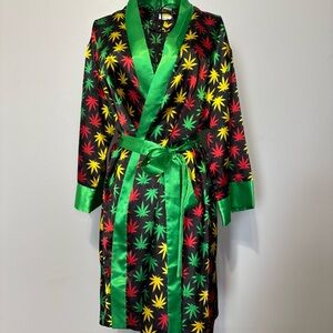 Sexy Cannabis Robe with Green Trim
